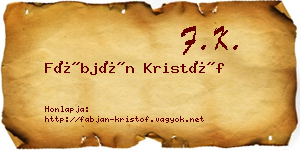 Fábján Kristóf névjegykártya